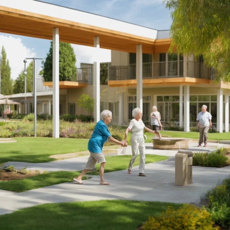 木々に囲まれたVitalMaxRestウェルネス施設の外観